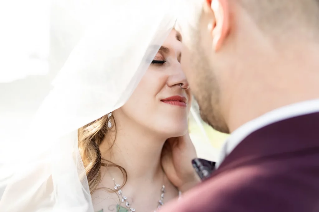 Nahaufnahme des Brautpaares bei einer Hochzeit in Dortmund